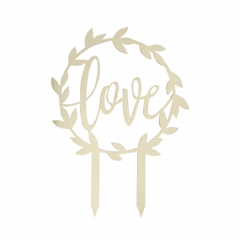 Cake Topper - love - Gold